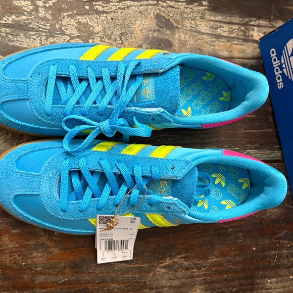 Adidas Handball Spezial Blue Yellow Gum Women’s 8.5 New With Box - Picture 2 of 6